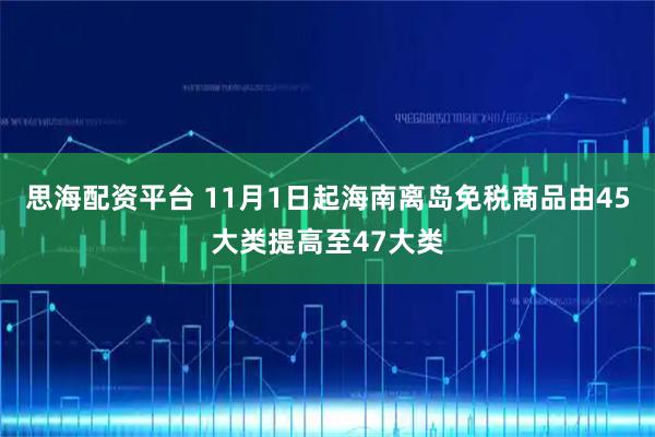思海配资平台 11月1日起海南离岛免税商品由45大类提高至47大类