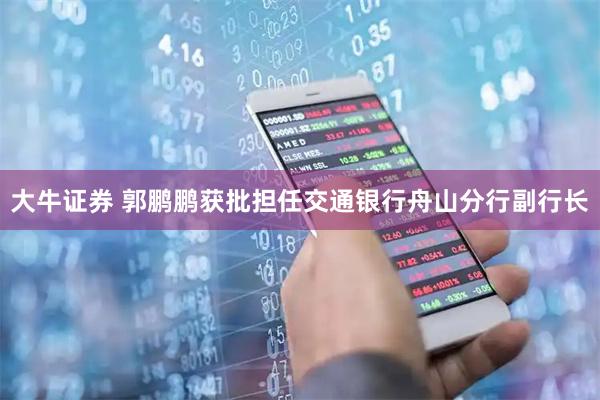 大牛证券 郭鹏鹏获批担任交通银行舟山分行副行长